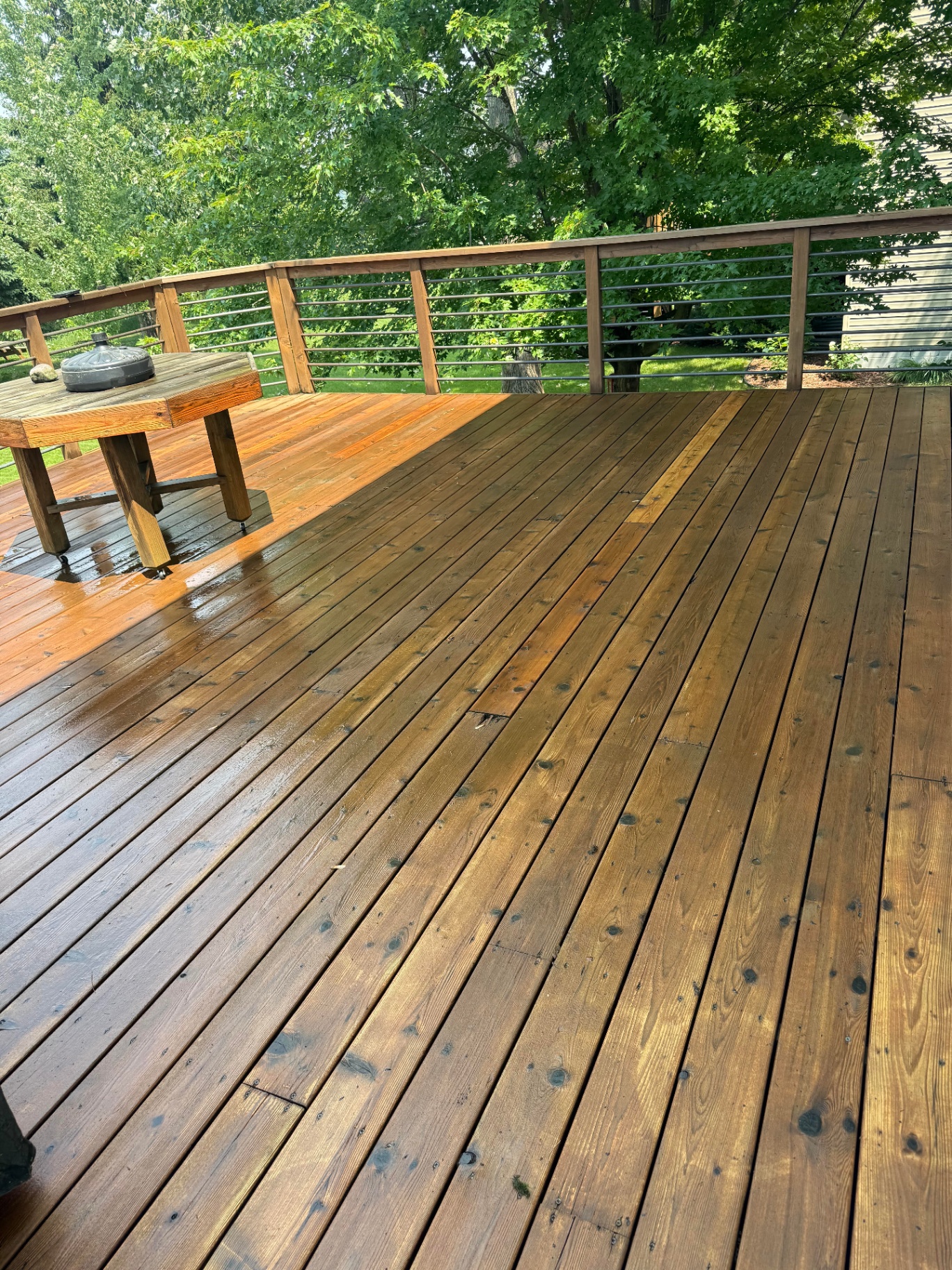 Wood deck after cleaning